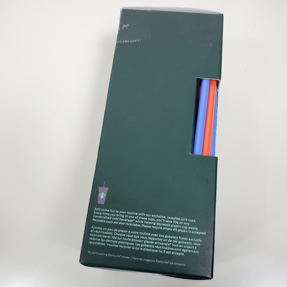 New Set of Reusable rare Starbucks venti 24 ounce cold cup set - Picture 10 of 11